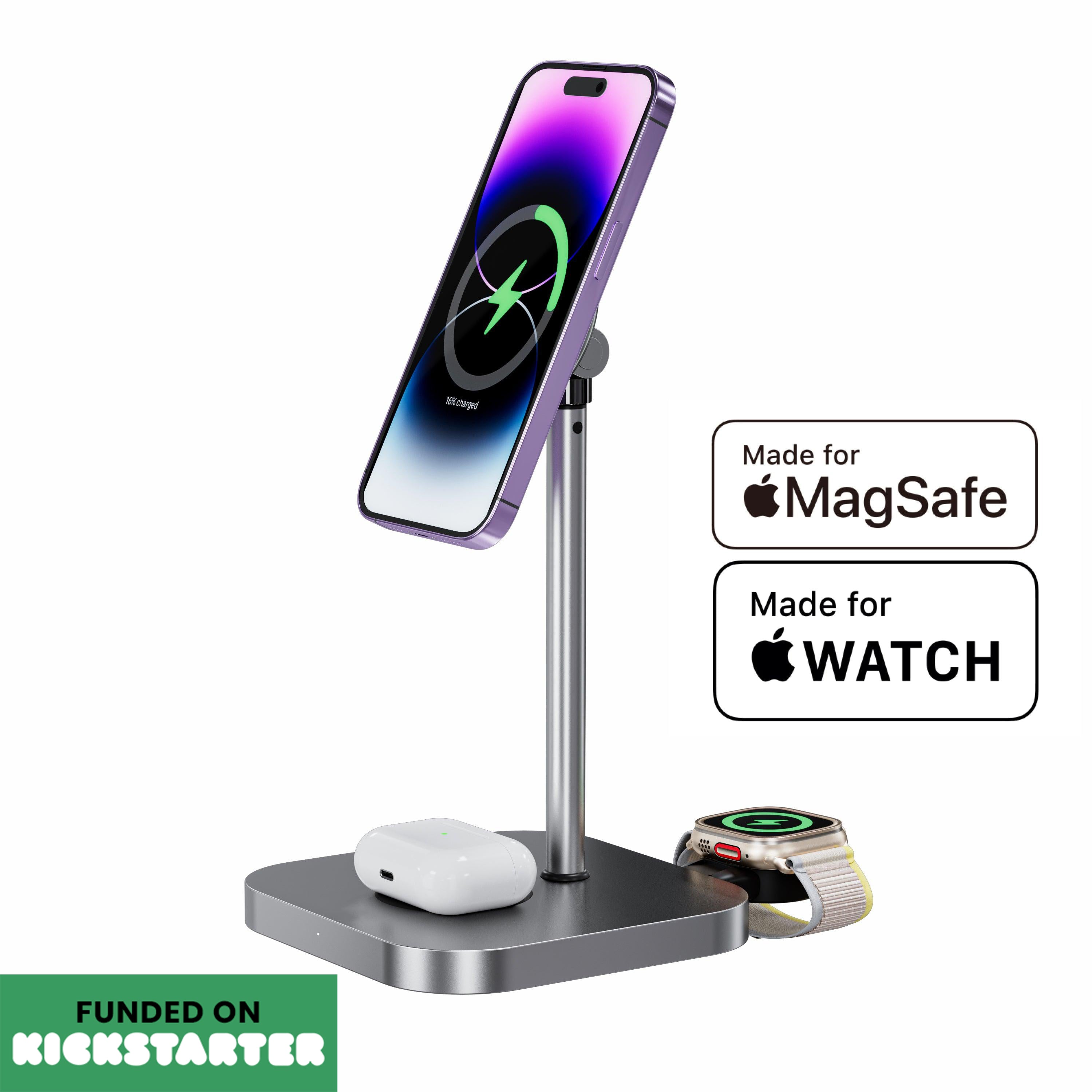 MagFree Elevate - The Ultimate 3-in-1 Wireless Charging Station