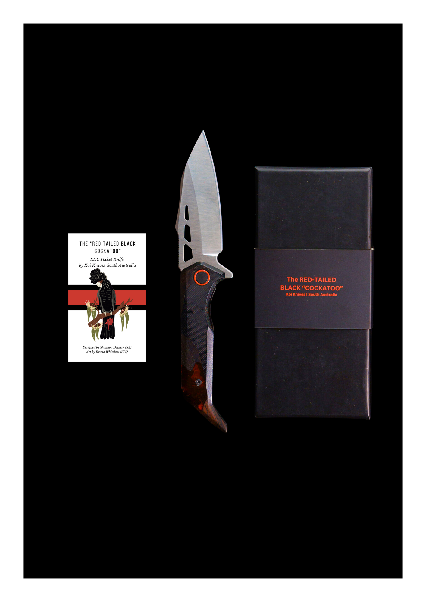 "Georgia" | The Glossy Black Cockatoo EDC Pocket Knife - Koi Knives