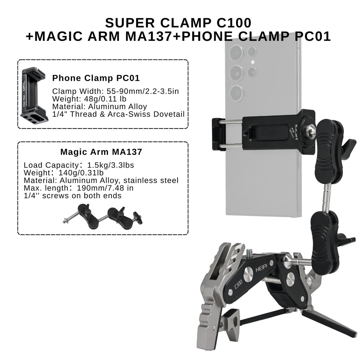 HEIPI Super Clamp - The Sabertooth C100 Mounting Powerhouse