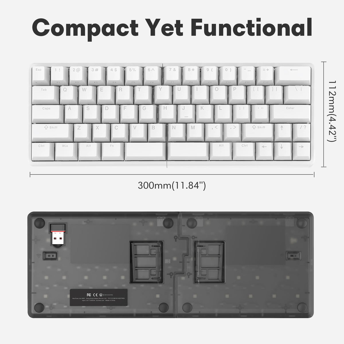 NocFree Lite Wireless Split Keyboard - Stay Comfortable &amp; Productive with a Wireless Split Keyboard That Just Works