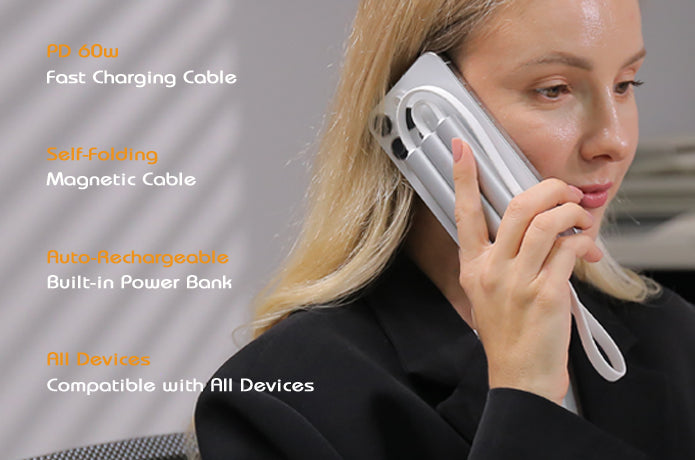 IVYCable P6 - No More Cable Mess. Charge Fast, Fold Smart, and Go Anywhere