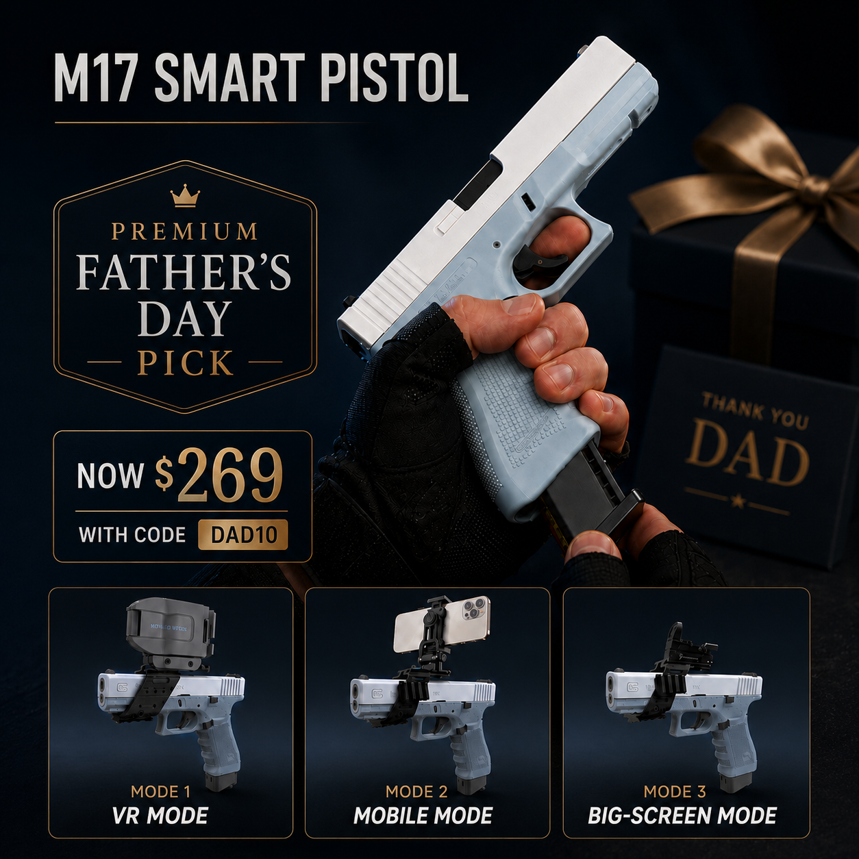WONDERFITTER M17 SMART PISTOL – FEEL EVERY SHOT. THE PHYSICAL RECOIL CONTROLLER FOR MOBILE, TV & VR