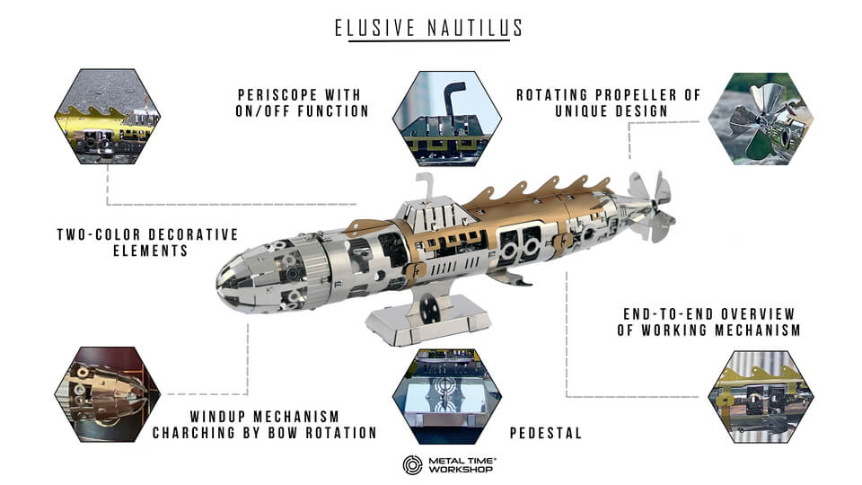 Metal Time Models - Elusive Nautilus Submarine