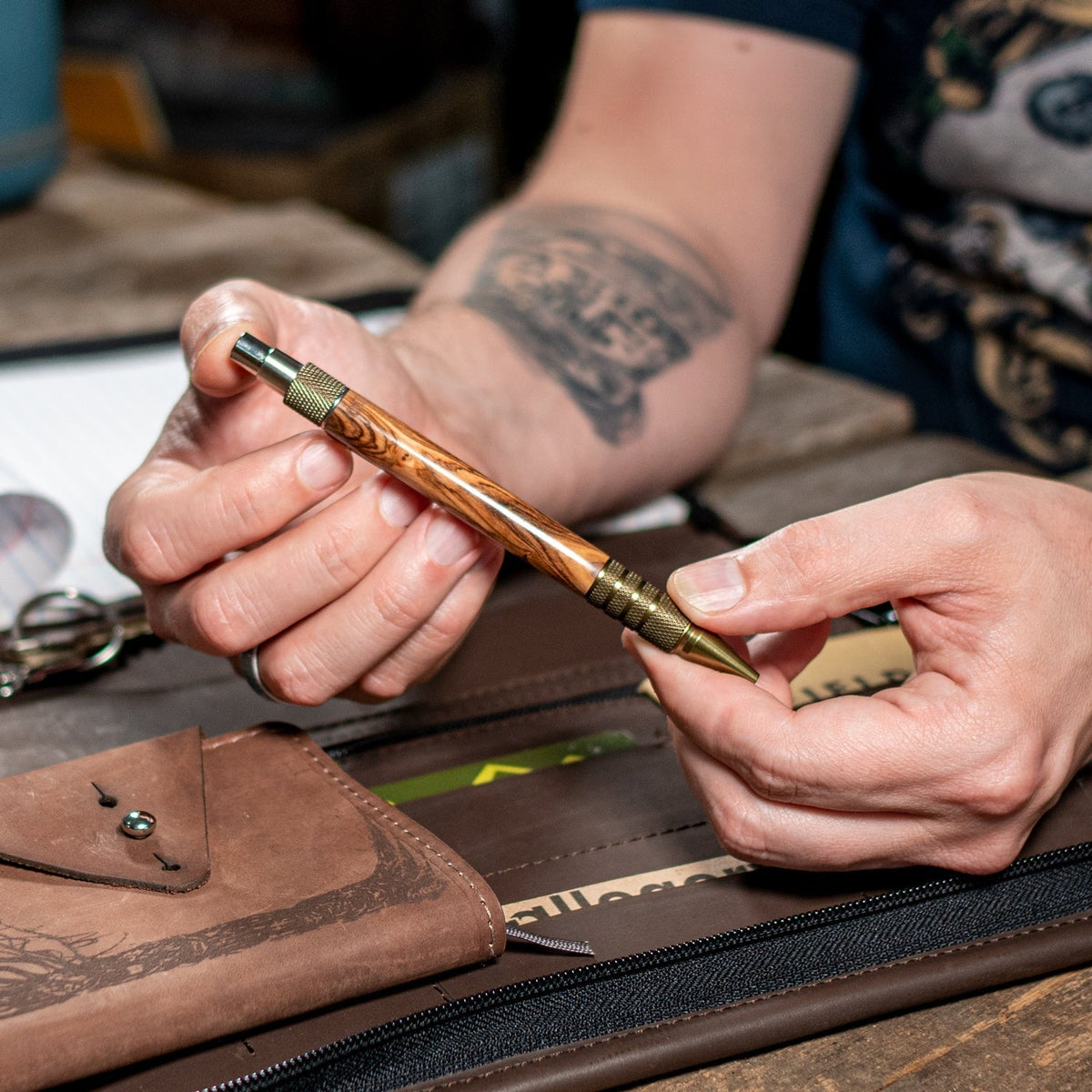 Handcrafted Mechanical Pencil Made with Ancient Wood That Spans Millennia