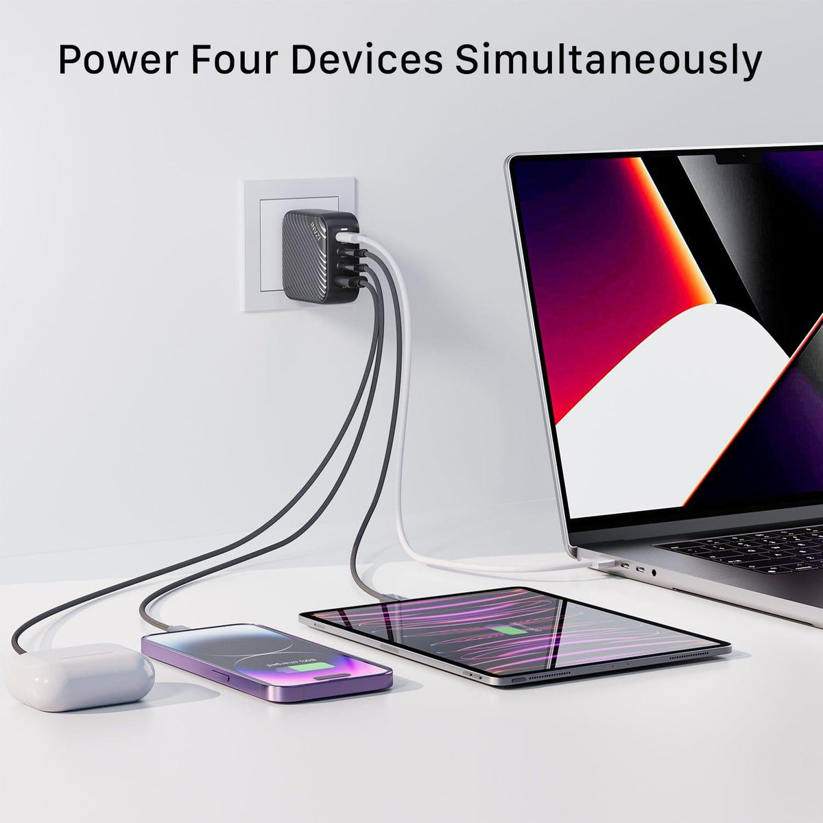 INVZI Power Adapters &amp; Chargers INVZI GaNHub 100W GaN USB-C Charger 4-Port 3C1A (GaNHub 100W)
