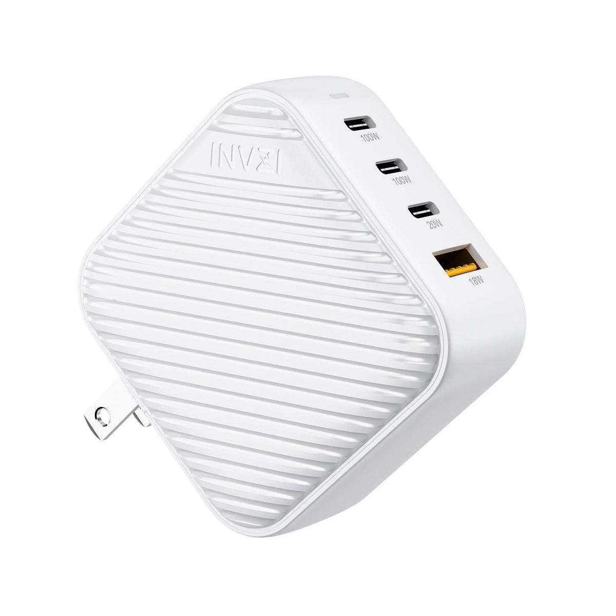 INVZI Power Adapters &amp; Chargers GaNHub 100W with US Plug / White INVZI GaNHub 100W GaN USB-C Charger 4-Port 3C1A (GaNHub 100W)