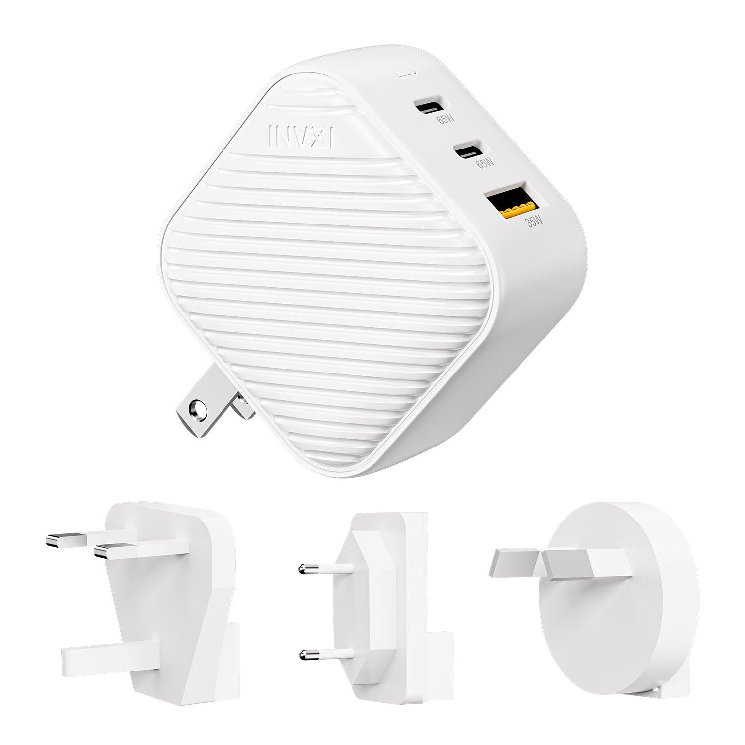 INVZI Power Adapters & Chargers GaNHub 65W with US Plug INVZI GaNHub 65W GaN USB-C Charger 3-Port 3C1A (GaNHub 65W)