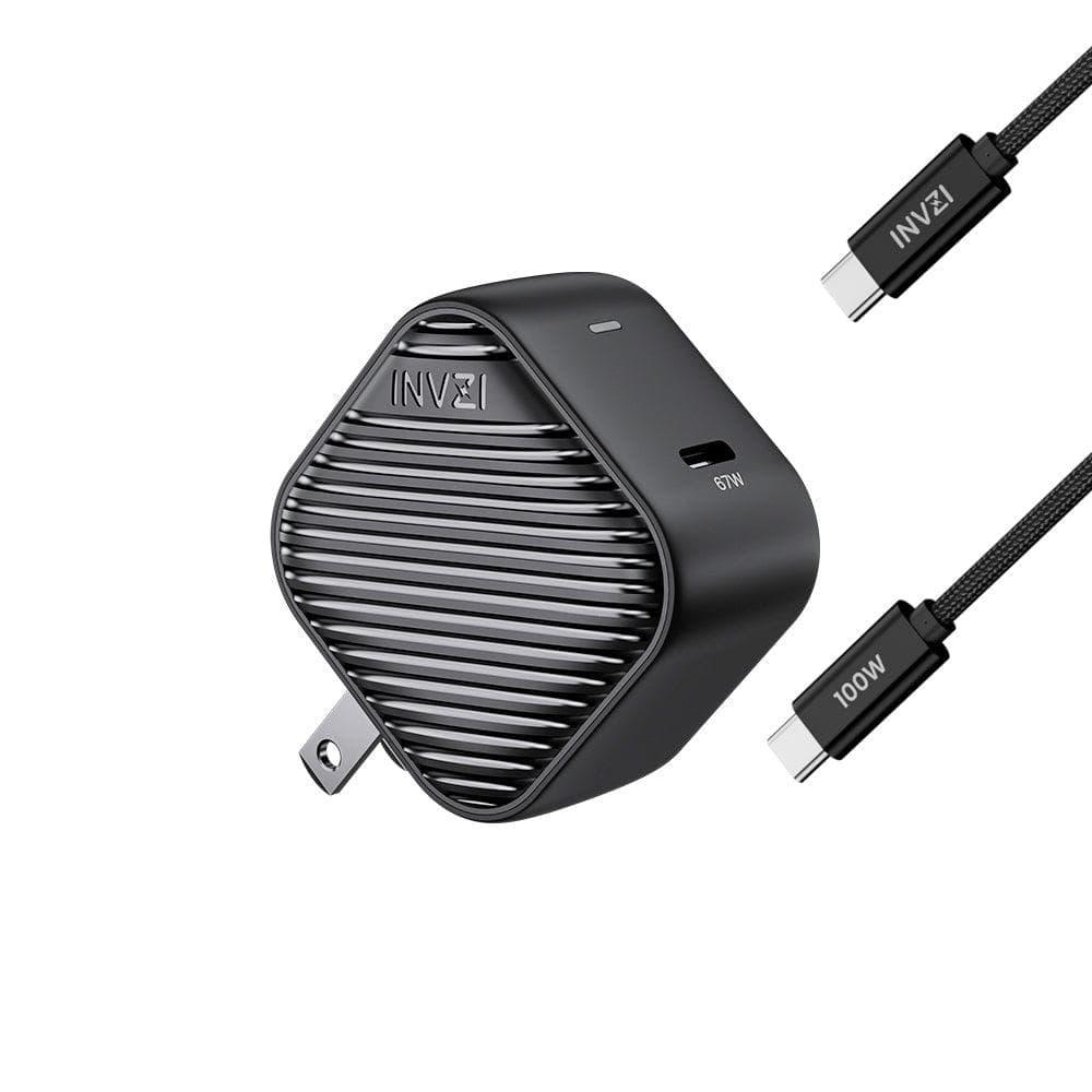 INVZI Power Adapters &amp; Chargers INVZI GaNHub 67W GaN USB-C Charger with 100W Cable (GaNHub 67W)