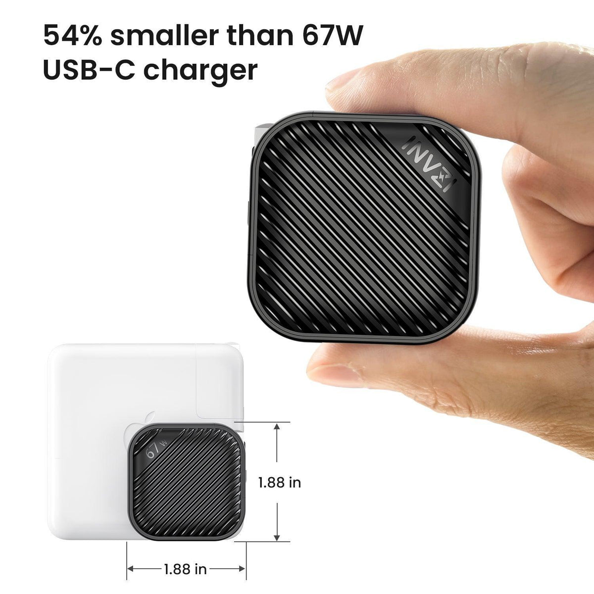 INVZI Power Adapters &amp; Chargers INVZI GaNHub 67W GaN USB-C Charger with 100W Cable (GaNHub 67W)