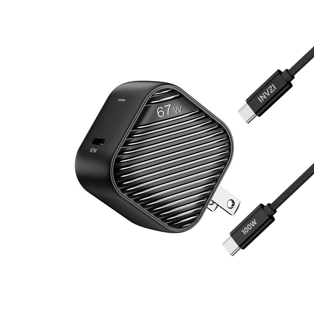 INVZI Power Adapters &amp; Chargers GaNHub 67W with 100W Charging Cable INVZI GaNHub 67W GaN USB-C Charger with 100W Cable (GaNHub 67W)