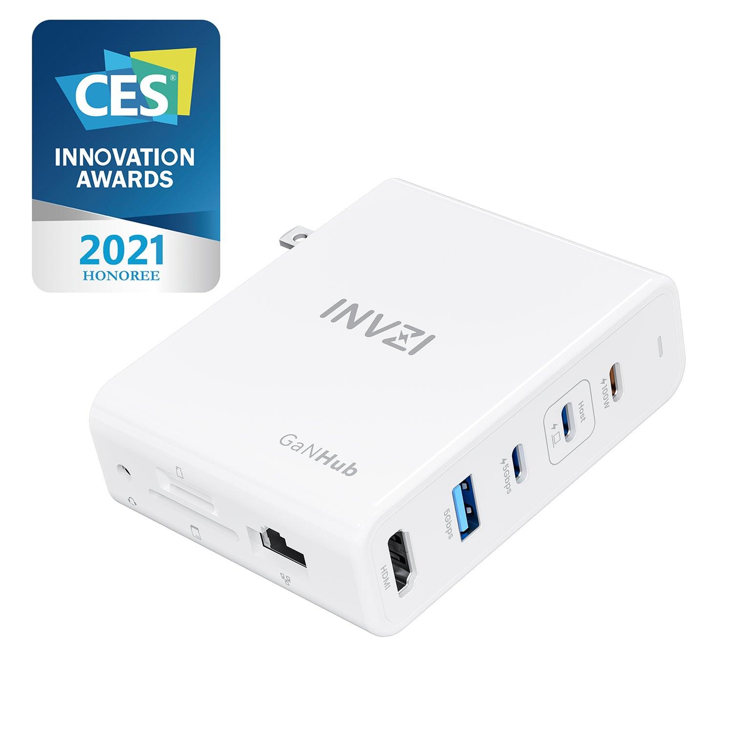 INVZI GaNHub 9-in-1 100W GaN USB-C Charger Power Hub Docking Station (GaNHub 469) - INVZI