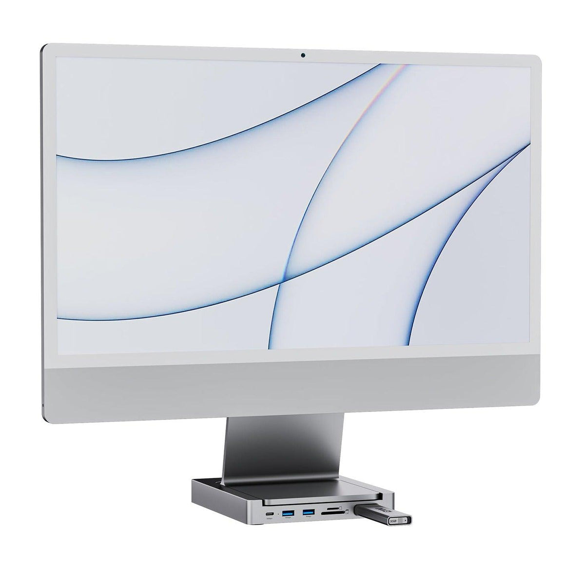 MagHub 2: Pop-Up SSD iMac 24 inch M3/M1 USB-C Docking Station Compatible M.2 NVMe and SATA SSD - INVZI