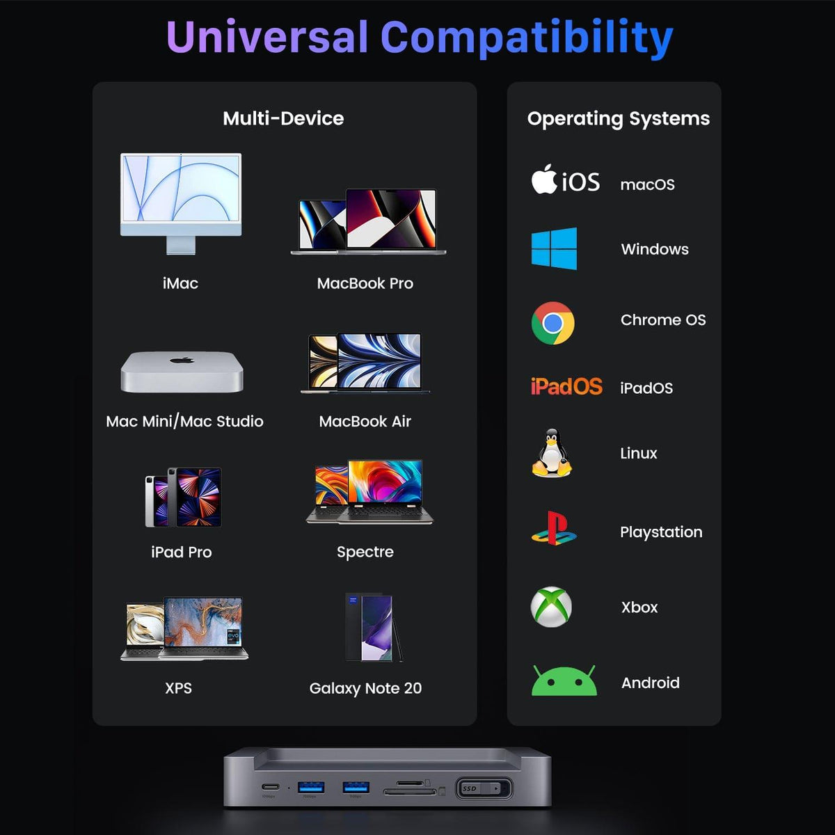 INVZI INVZI MagHub 2 Pop-Up SSD 8-in-1 USB-C Docking Station