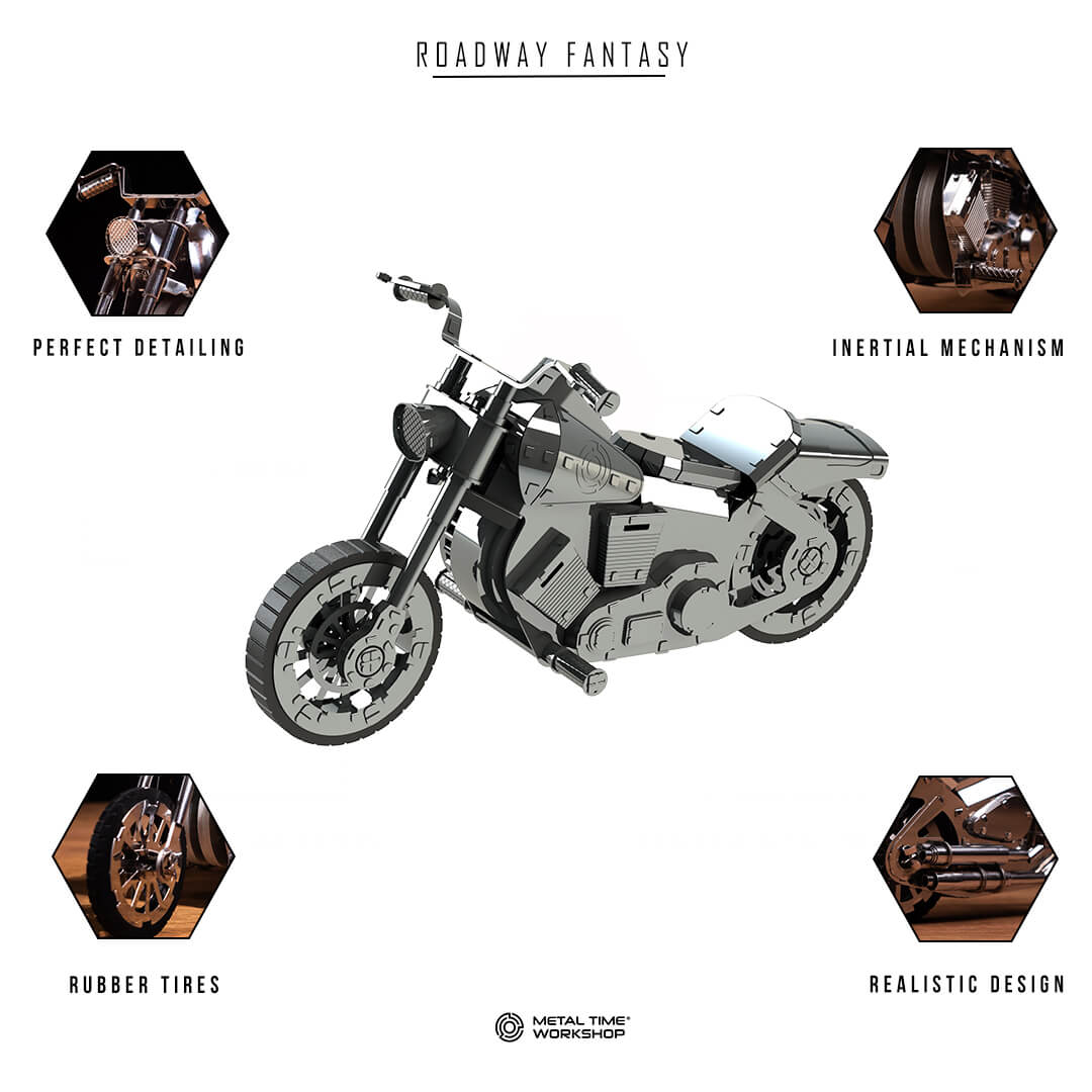 Metal Time Models - Roadway Fantasy Harley Motorcycle